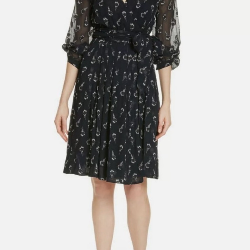 ba&sh memory noir lady wrap dress with sash belt